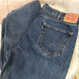 Levi’s Size 40X32 550 Red Tab Relaxed Fit Denim Jeans Dark-Medium Wash